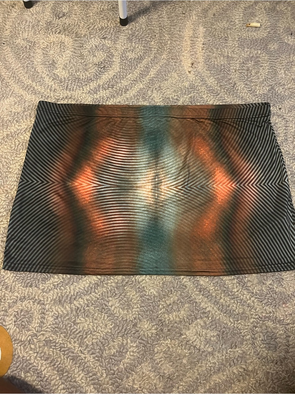 PrettyLittleThing Black Mini Skirt with Copper and Teal Metallic Accents